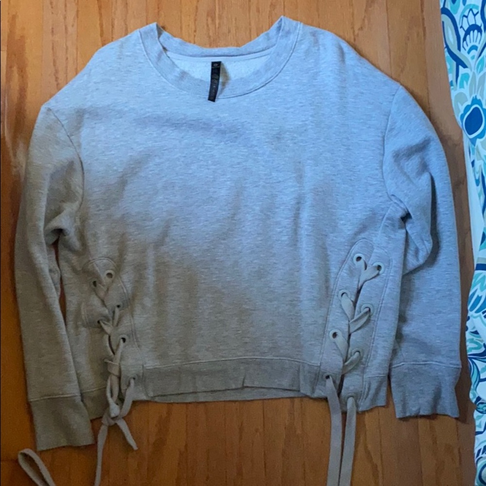 Gray Tie Sweatshirt